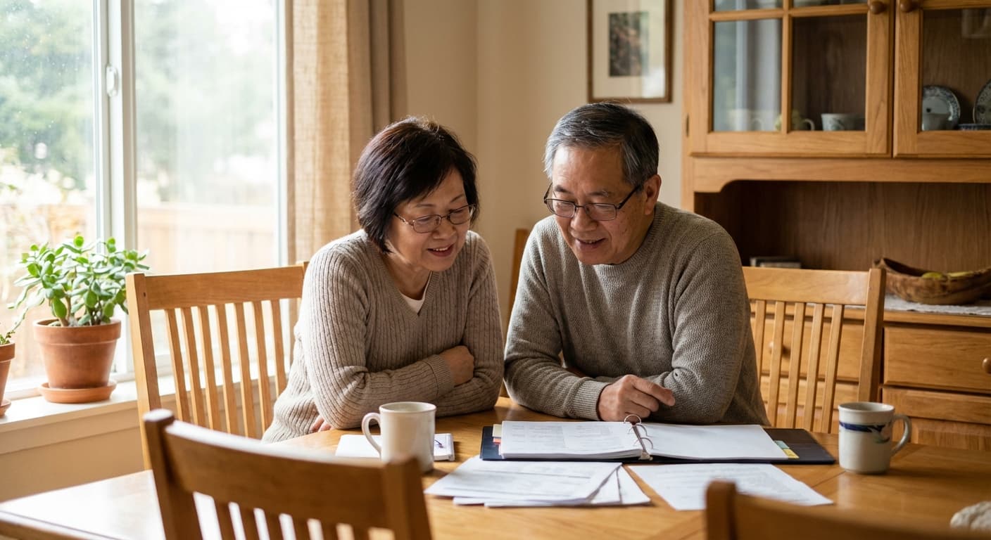 Senior planning ahead with long-term care insurance